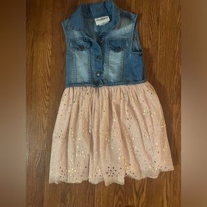 Girls Jean and tulle dress